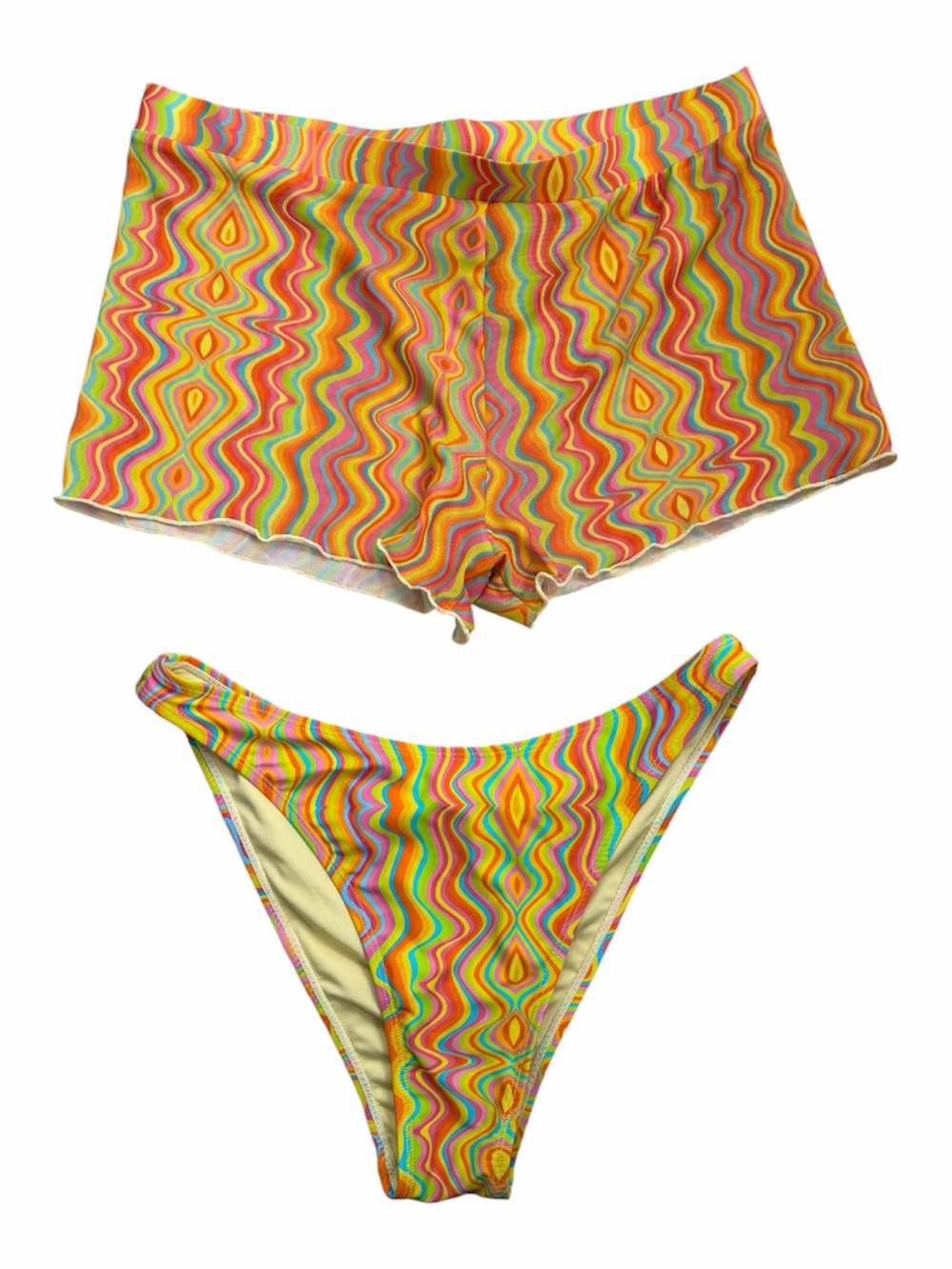 Kendall + Kylie Retro Bikini Bottom and Shorts Set